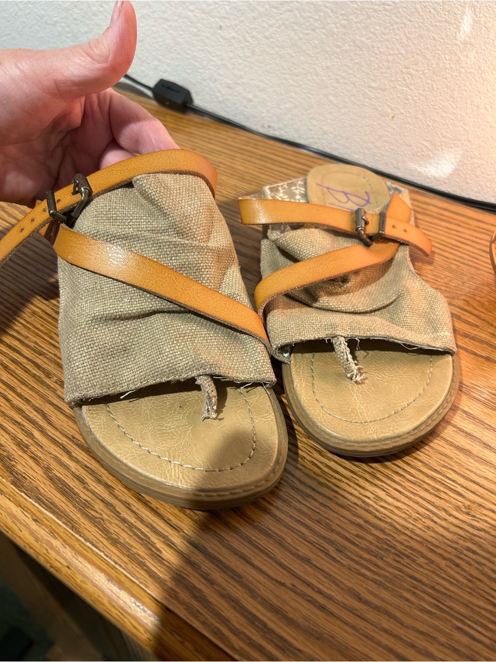 Blowfish Tan & Beige Slide Sandals - Picture 6 of 7